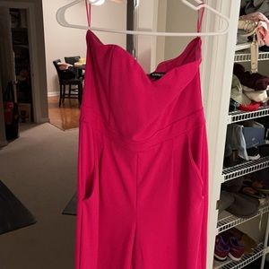 Express HOT PINK sleeveless jumpsuit
